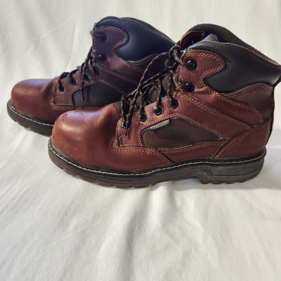 Craftsman Kryptor Men's 11 Wide Brown Steel Toe Waterproof Non Slip Work Boot - Picture 9 of 14